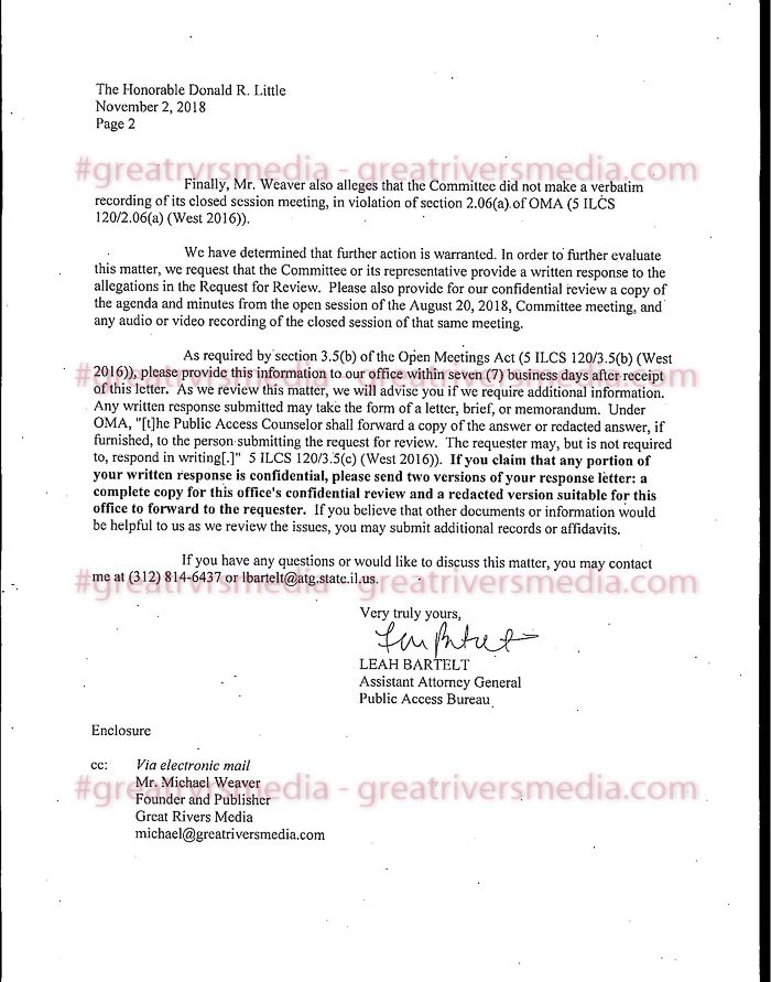 Jersey County Board Gets Open Meeting Violation Complaint Jersey County Board Gets Open Meeting Violation Complaint